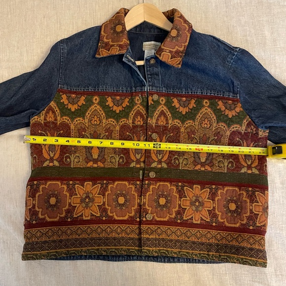 Coldwater Creek - Blue Denim Floral Tapestry Jacket - Size PL - Picture 6 of 6